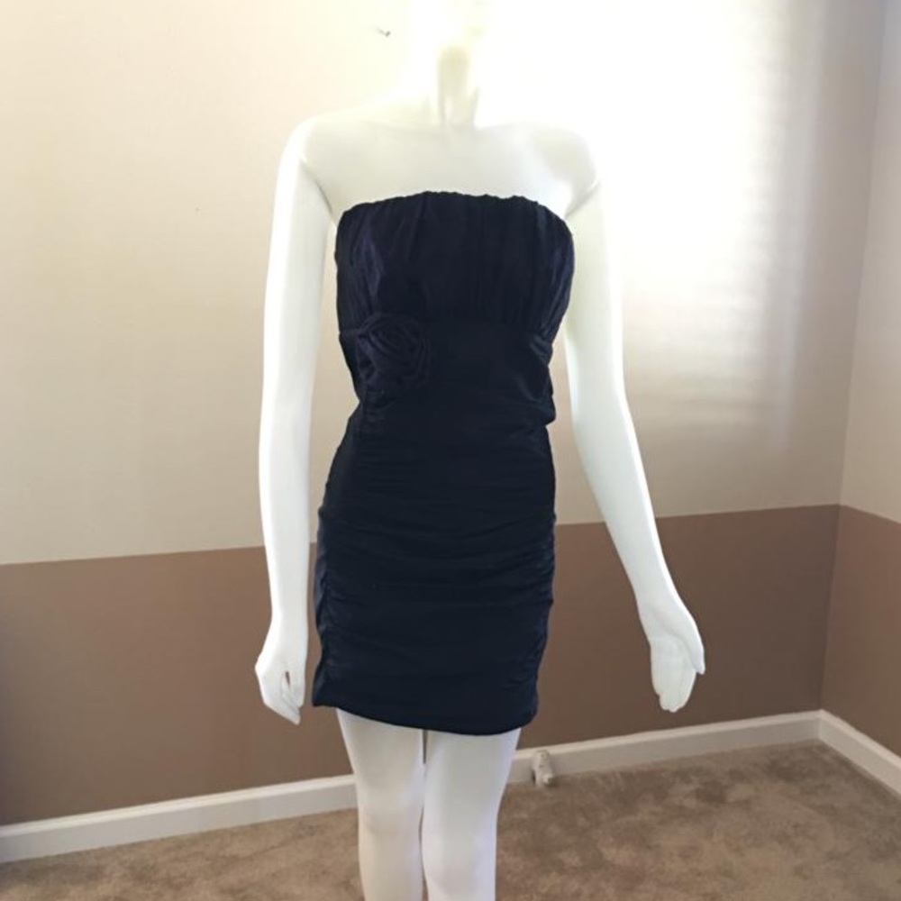 Party Dress in Black with Purple Lace